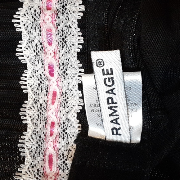 Rampage Womens Medium Mesh Slip Dress Black Underwire Nightie Lace Trim - Picture 9 of 10